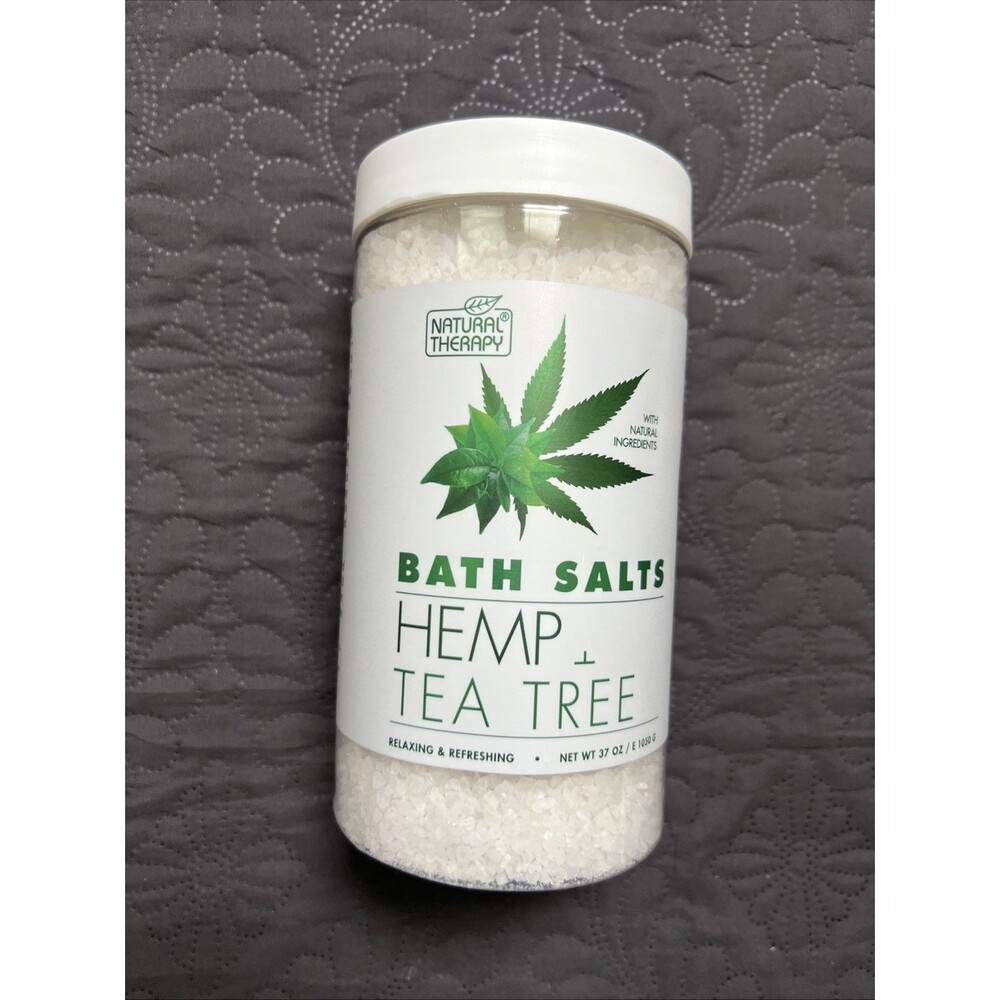 Natural Therapy Pure Hemp + Tea Tree Spa Soak Mineral Bath Salts (37oz) Wellness